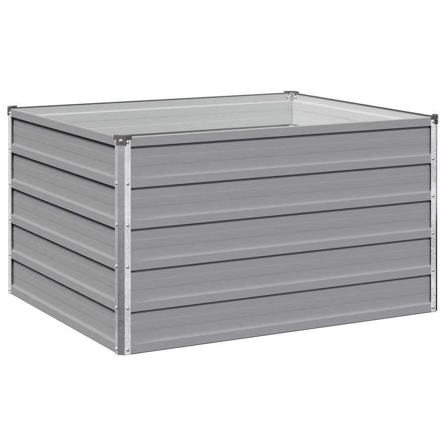 Verhoogd Tuinbed Grijs 100 x 80 x 55 cm koudgewalst staal