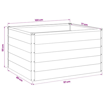 Verhoogd Tuinbed Pastelgroen 100 x 80 x 55 cm koudgewalst staal