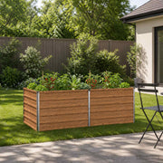 Verhoogd tuinbed 160x80x55 cm staal houtbruin