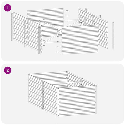 Verhoogd Tuinbed Grijs 160 x 80 x 55 cm koudgewalst staal