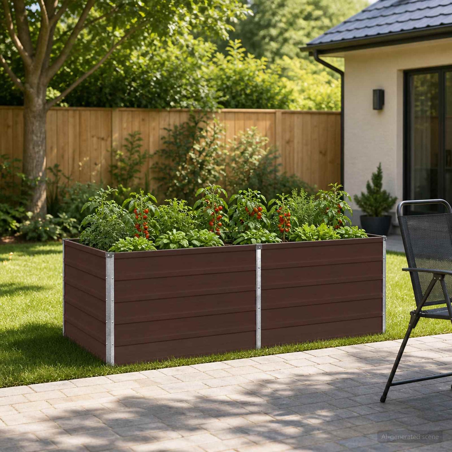 Verhoogd Tuinbed Bruin 160 x 80 x 55 cm koudgewalst staal