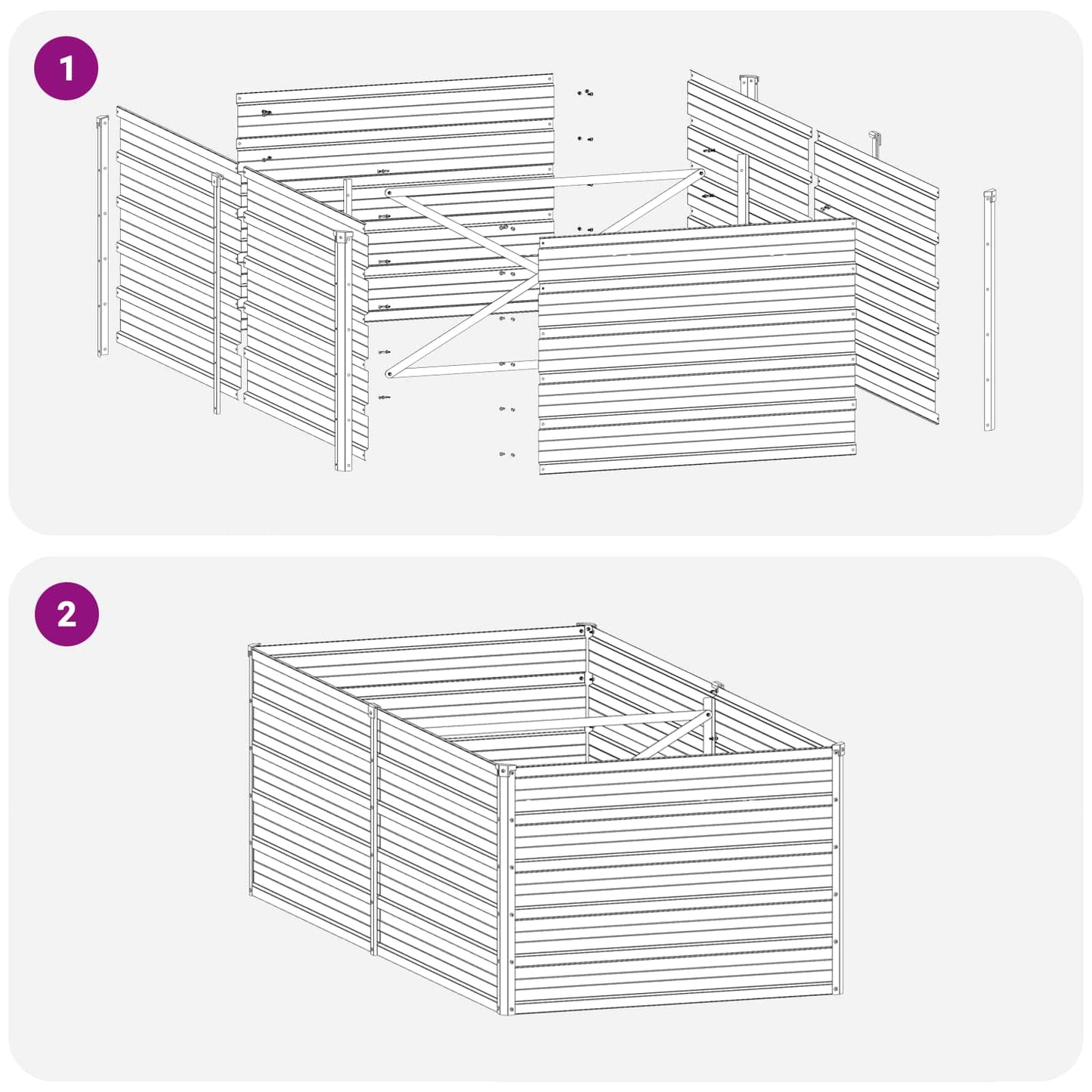 Verhoogd Tuinbed Roestig 160 x 80 x 55 cm corton