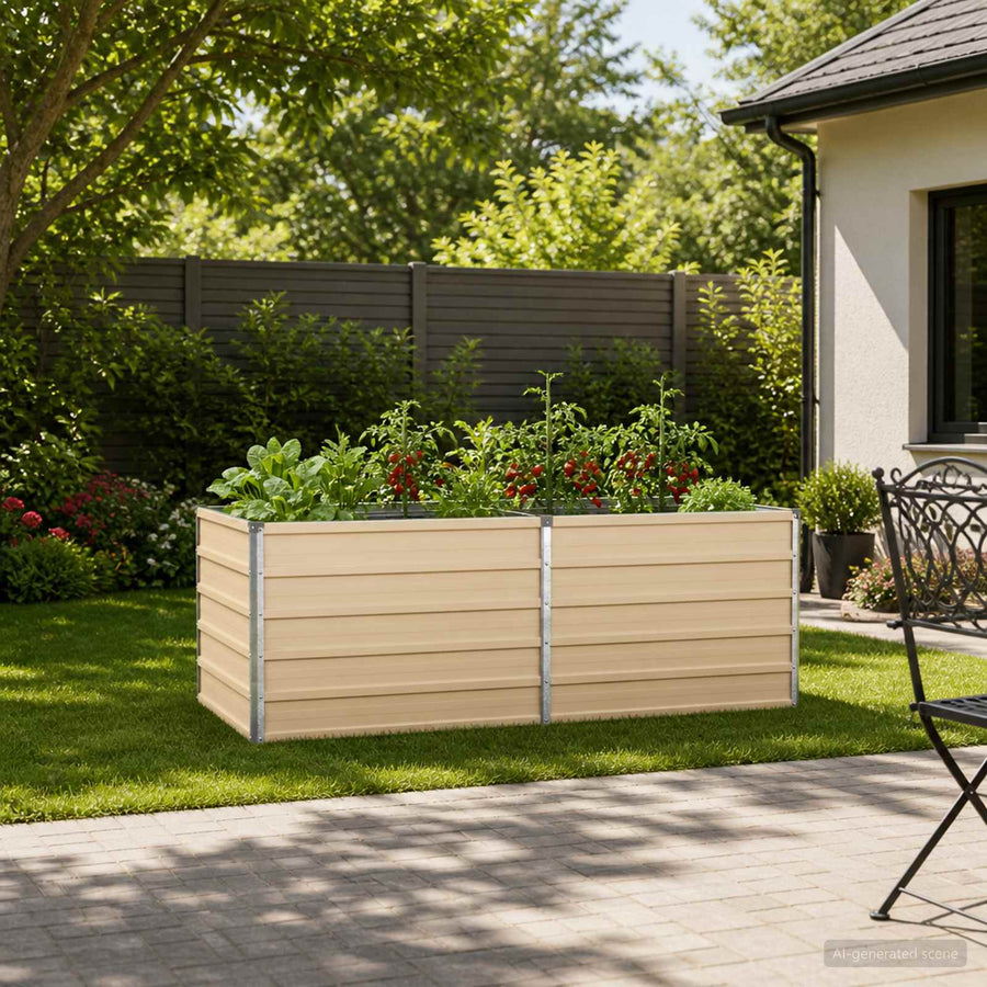 Verhoogd Tuinbed Ivoor 160 x 80 x 55 cm koudgewalst staal