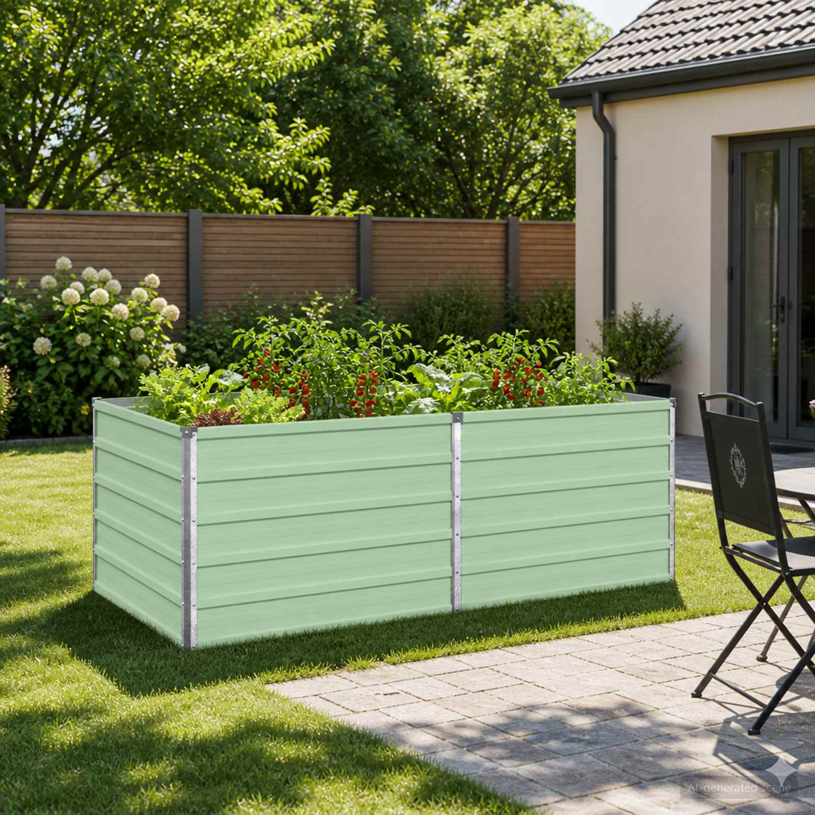 Verhoogd Tuinbed Pastelgroen 160 x 80 x 55 cm koudgewalst staal
