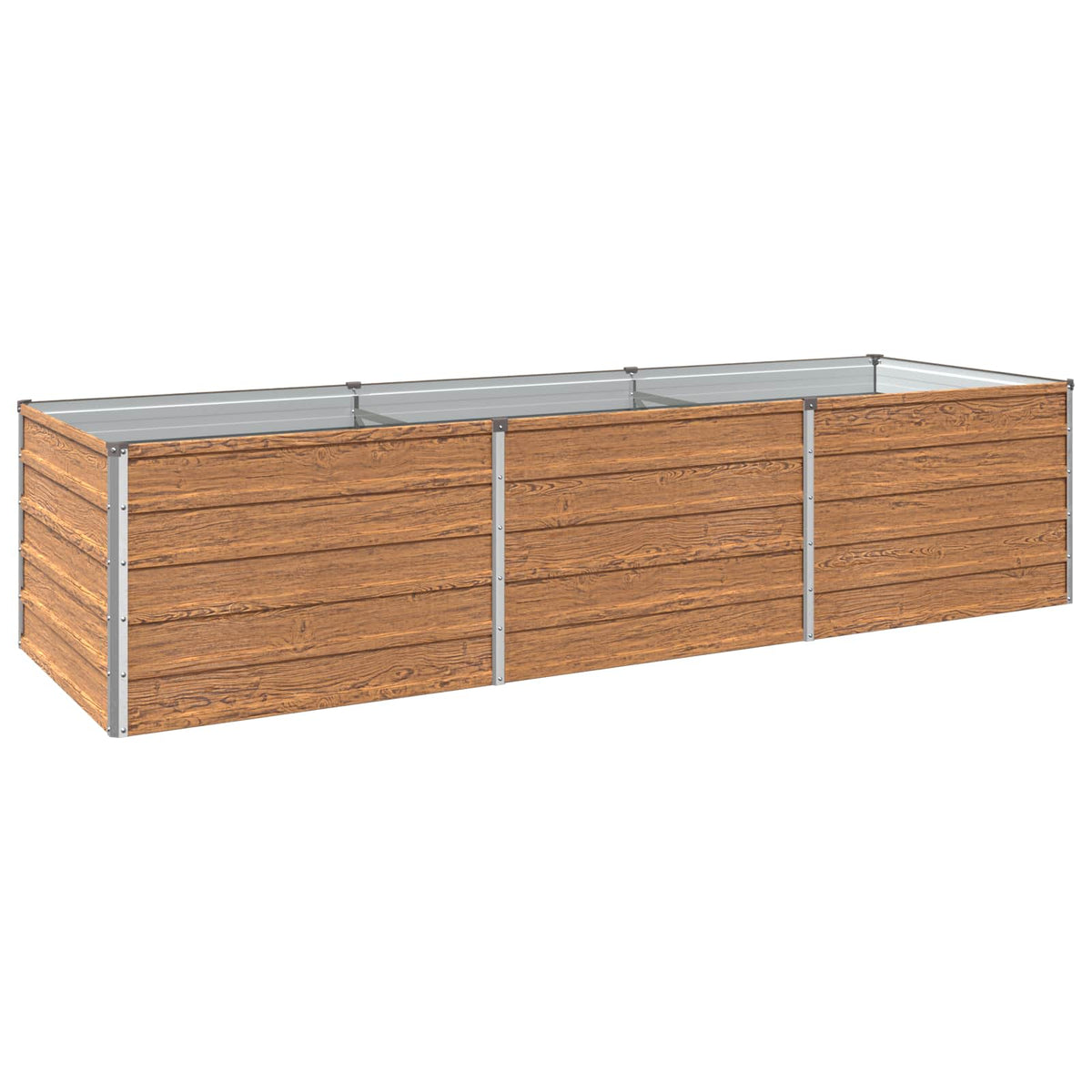 Verhoogd Tuinbed Houtbruin 240 x 80 x 55 cm koudgewalst staal
