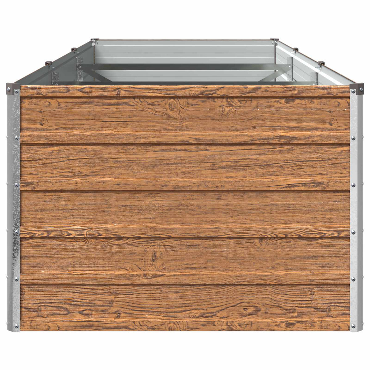 Verhoogd Tuinbed Houtbruin 240 x 80 x 55 cm koudgewalst staal