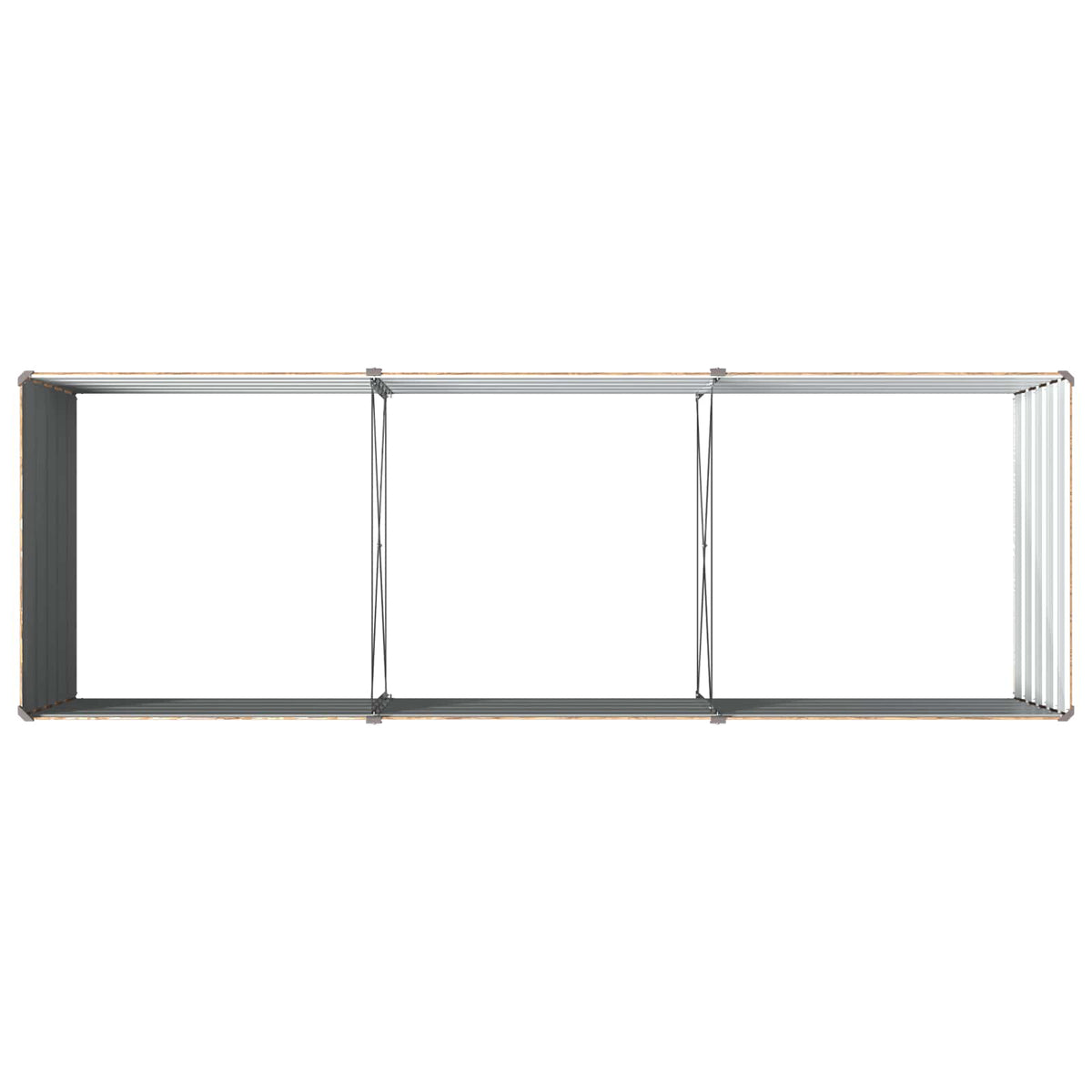 Verhoogd Tuinbed Houtbruin 240 x 80 x 55 cm koudgewalst staal