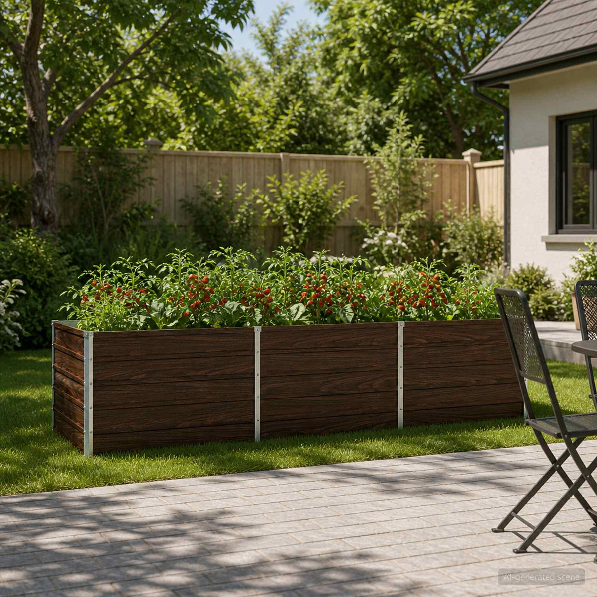 Verhoogd Tuinbed Zwart 240 x 80 x 55 cm koudgewalst staal