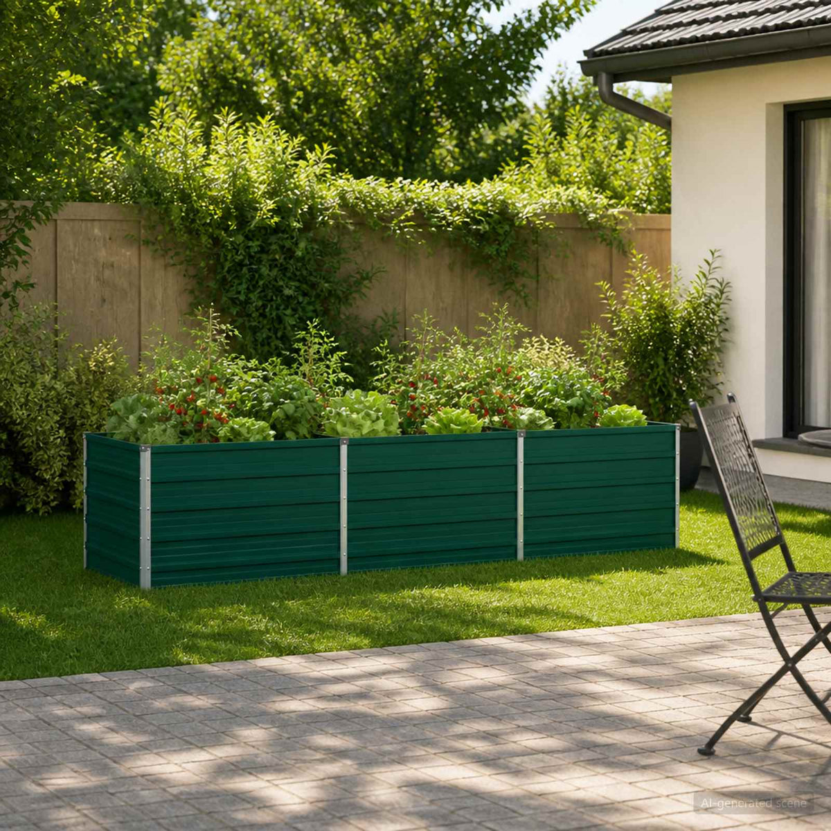 Verhoogd Tuinbed Groen 240 x 80 x 55 cm koudgewalst stalen