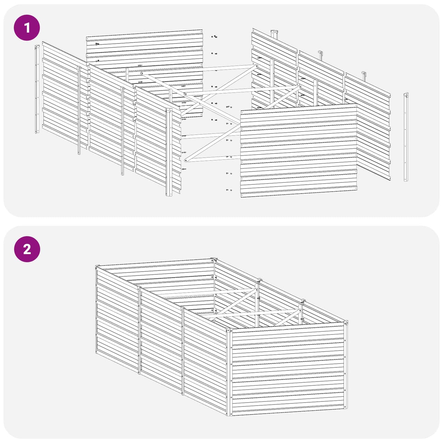 Verhoogd Tuinbed Grijs 240 x 80 x 55 cm koudgewalst staal