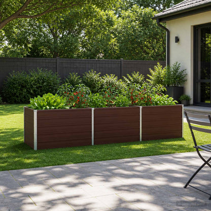 Verhoogd Tuinbed Bruin 240 x 80 x 55 cm koudgewalst staal