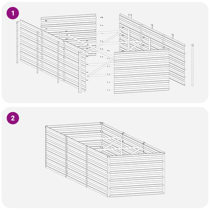 Verhoogd Tuinbed Antracietkleurig 240 x 80 x 55 cm