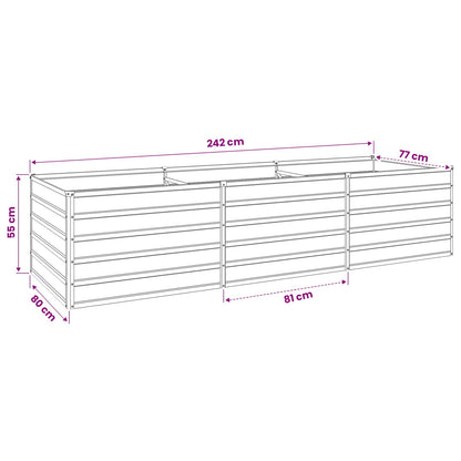 Verhoogd Tuinbed Antracietkleurig 240 x 80 x 55 cm