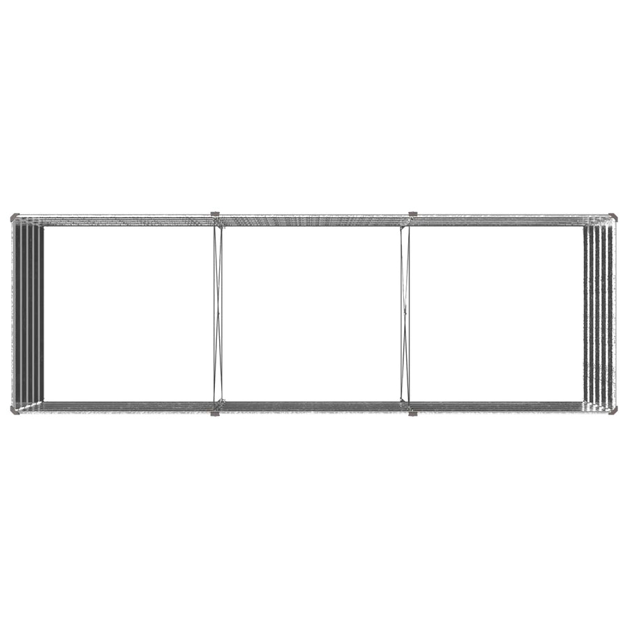 Verhoogd Tuinbed Zilverkleurig 240 x 80 x 55 cm gegalvaniseerd