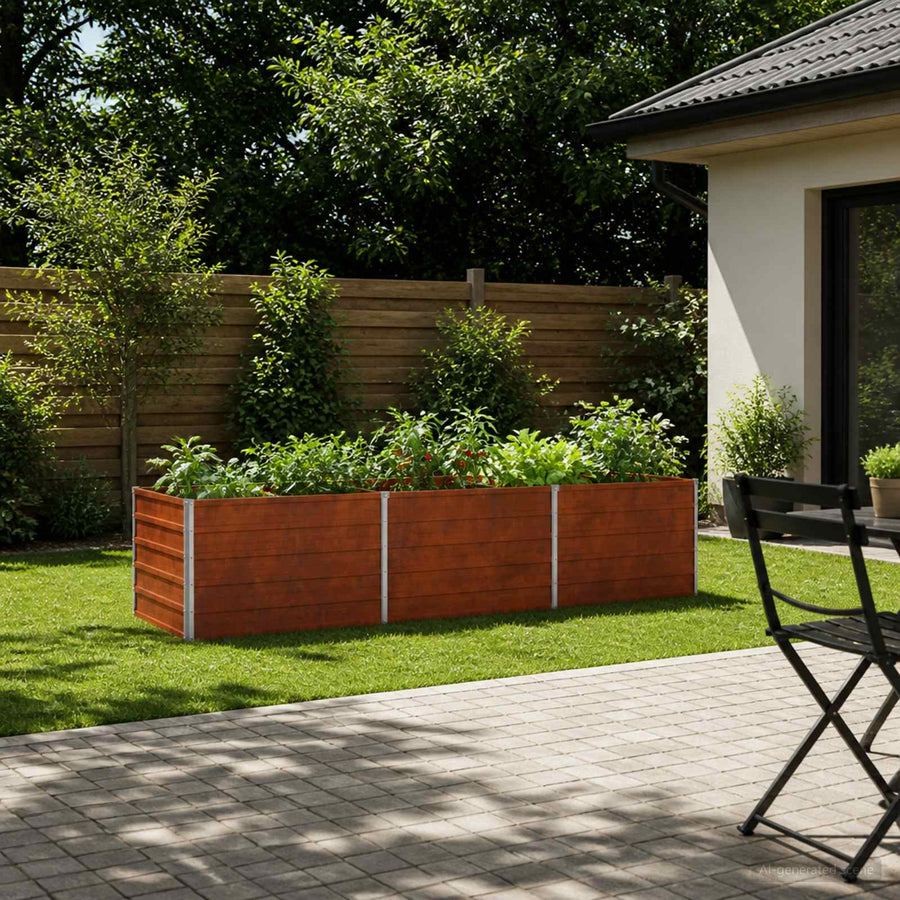 Verhoogd Tuinbed Roestig 240 x 80 x 55 cm corton
