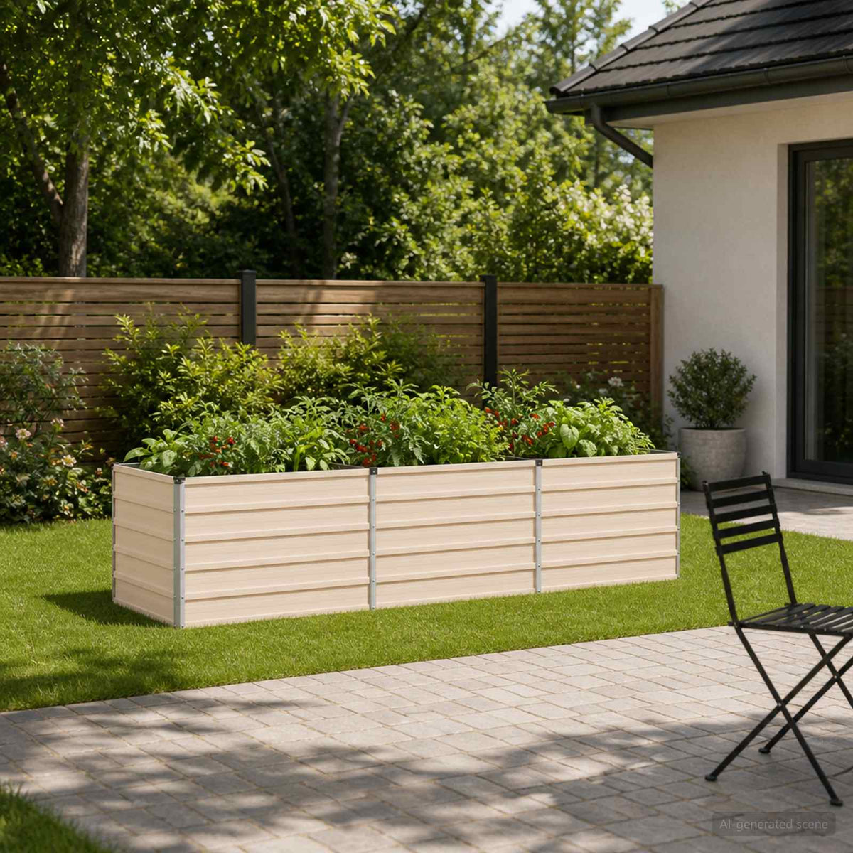 Verhoogd Tuinbed Ivoor 240 x 80 x 55 cm koudgewalst staal