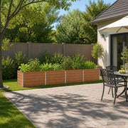 Verhoogd tuinbed 320x80x55 cm houtbruin staal