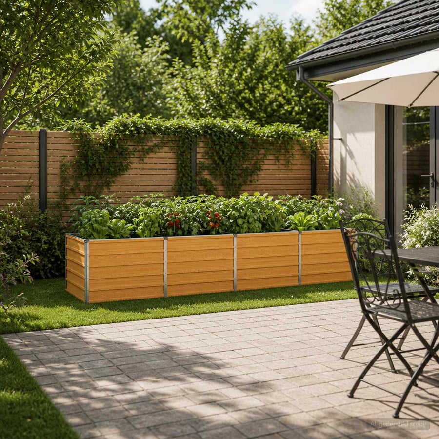 Verhoogd Tuinbed Naturel 320 x 80 x 55 cm koudgewalst staal
