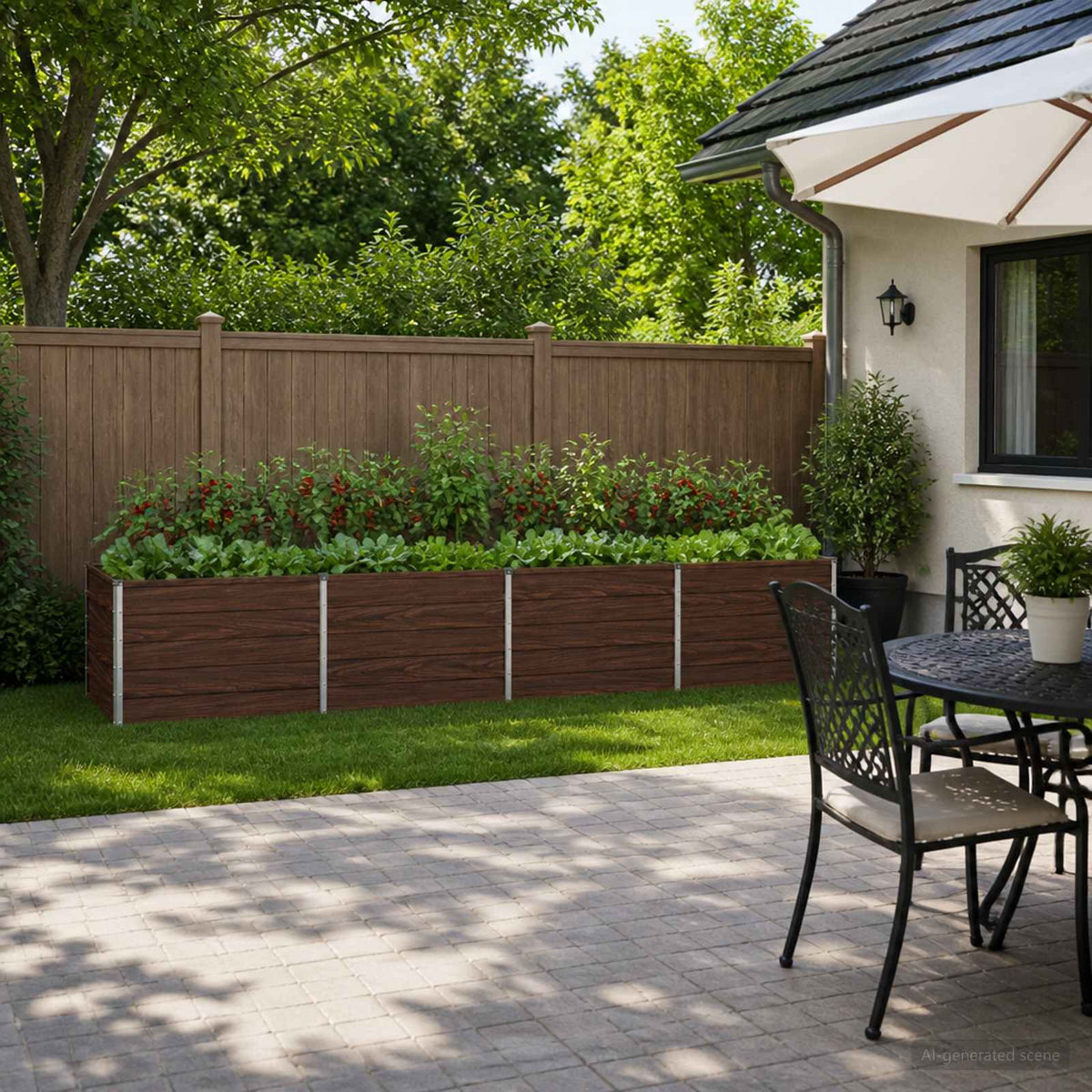 Verhoogd Tuinbed Zwart 320 x 80 x 55 cm koudgewalst staal