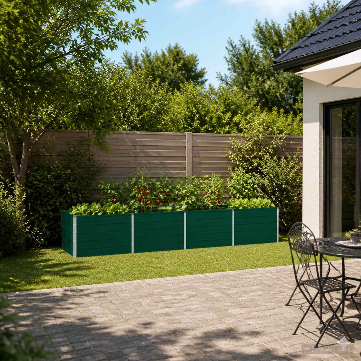 Verhoogd Tuinbed Groen 320 x 80 x 55 cm koudgewalst stalen