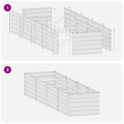 Verhoogd Tuinbed Antracietkleurig 320 x 80 x 55 cm