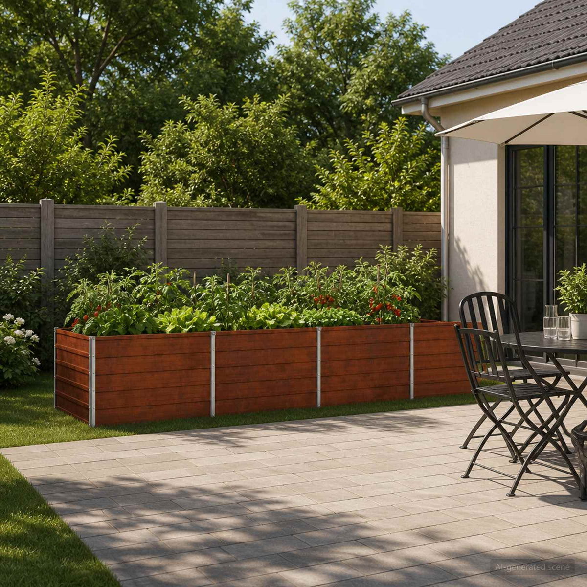 Verhoogd Tuinbed Roestig 320 x 80 x 55 cm corton