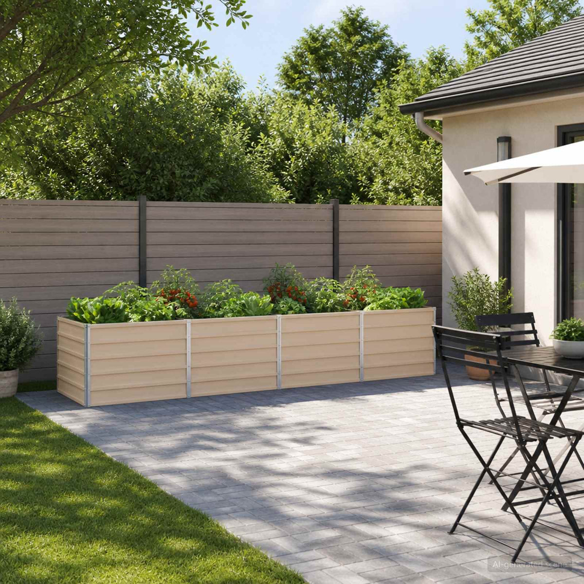 Verhoogd Tuinbed Ivoor 320 x 80 x 55 cm koudgewalst staal