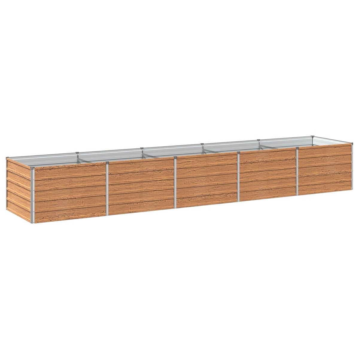 Verhoogd Tuinbed Houtbruin 400 x 80 x 55 cm koudgewalst staal