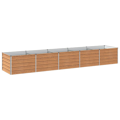 Verhoogd Tuinbed Houtbruin 400 x 80 x 55 cm koudgewalst staal