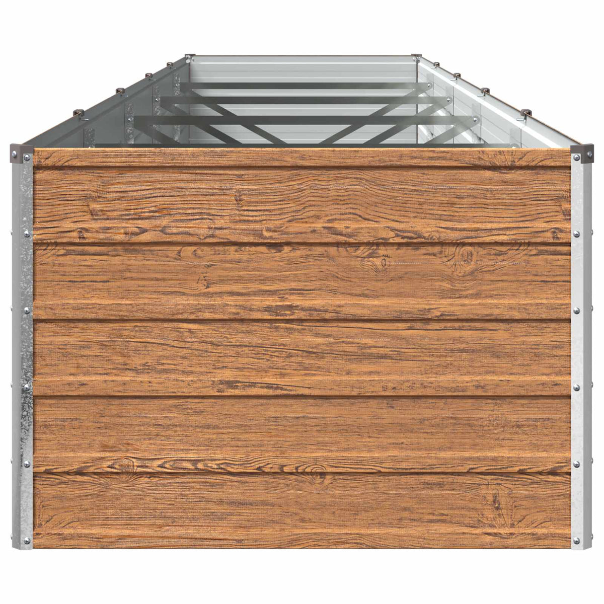 Verhoogd Tuinbed Houtbruin 400 x 80 x 55 cm koudgewalst staal