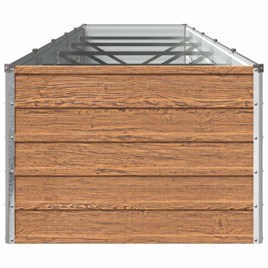 Verhoogd Tuinbed Houtbruin 400 x 80 x 55 cm koudgewalst staal