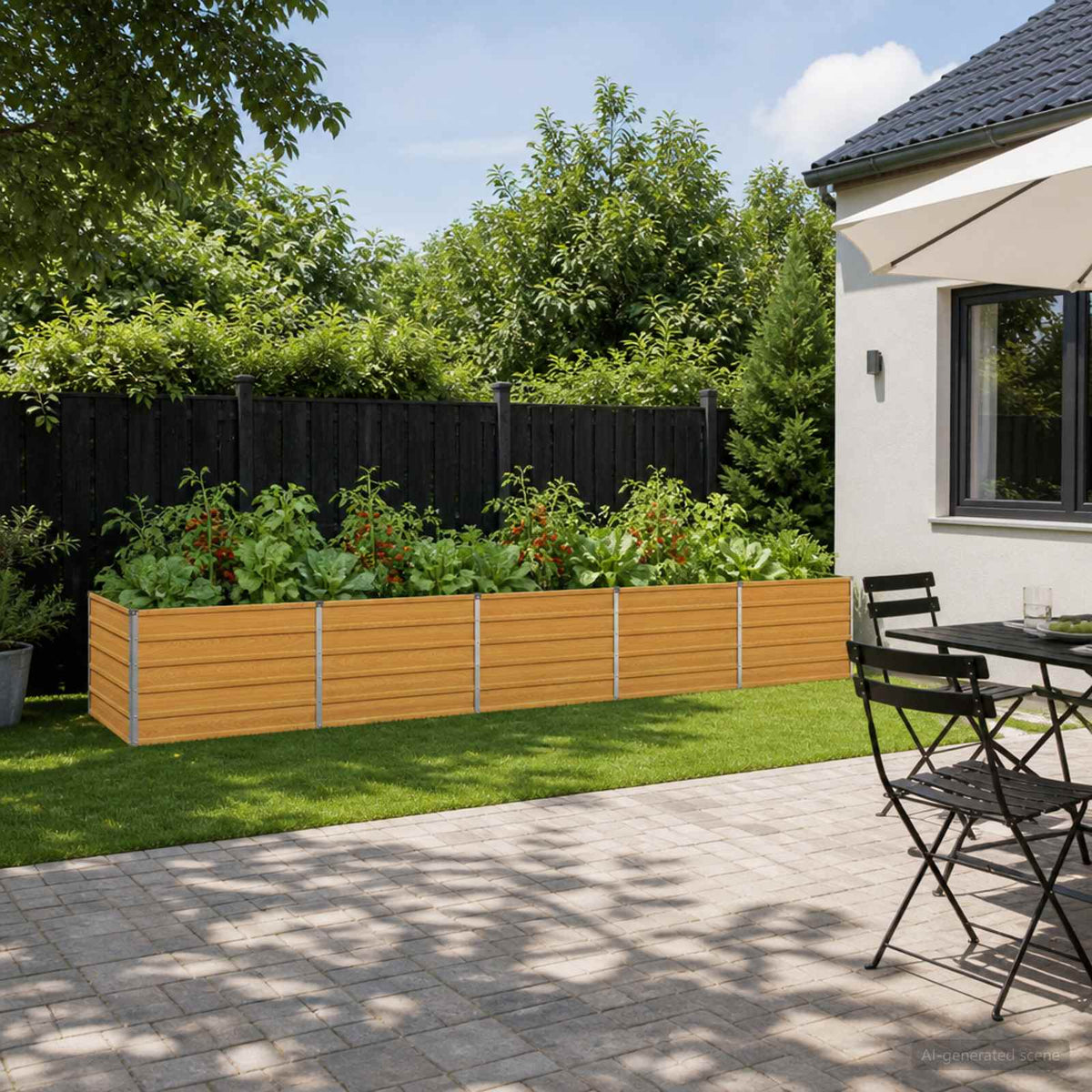 Verhoogd Tuinbed Naturel 400 x 80 x 55 cm koudgewalst staal