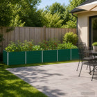 Verhoogd tuinbed groen 400x80x55 cm koudgewalst staal