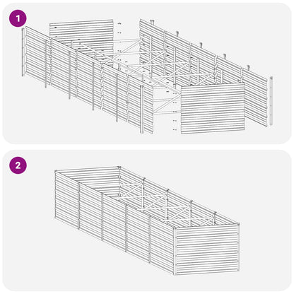 Verhoogd Tuinbed Grijs 400 x 80 x 55 cm koudgewalst staal