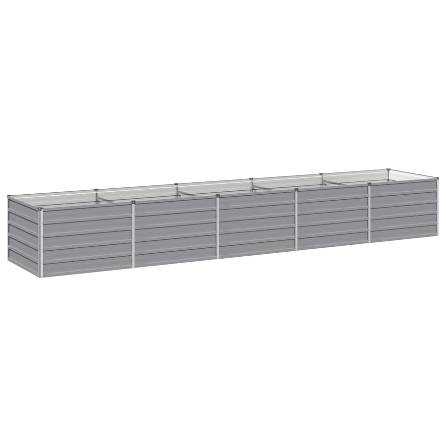Verhoogd Tuinbed Grijs 400 x 80 x 55 cm koudgewalst staal