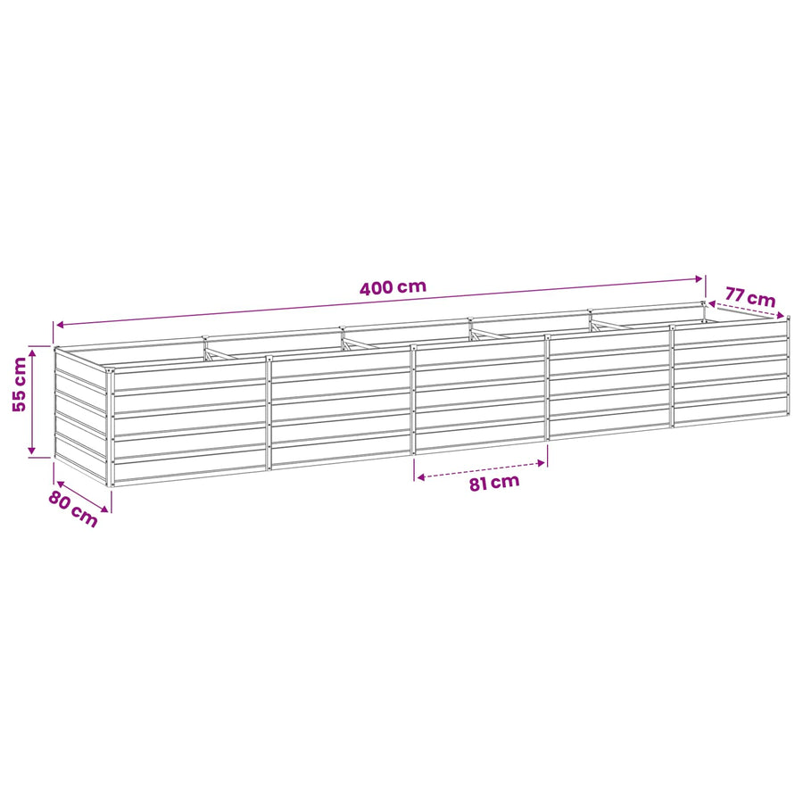 Verhoogd Tuinbed Roestig 400 x 80 x 55 cm corton