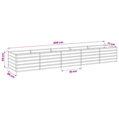Verhoogd Tuinbed Ivoor 400 x 80 x 55 cm koudgewalst staal