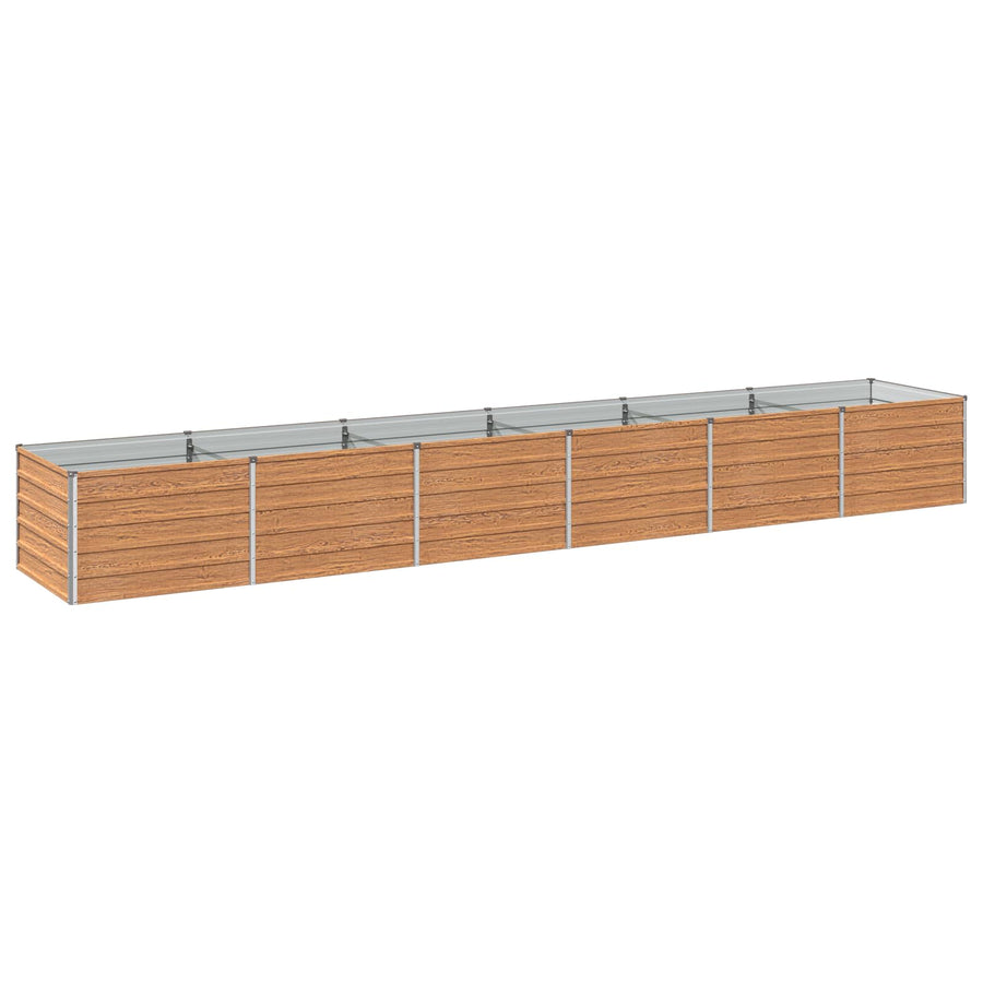 Verhoogd Tuinbed Houtbruin 480 x 80 x 55 cm koudgewalst staal