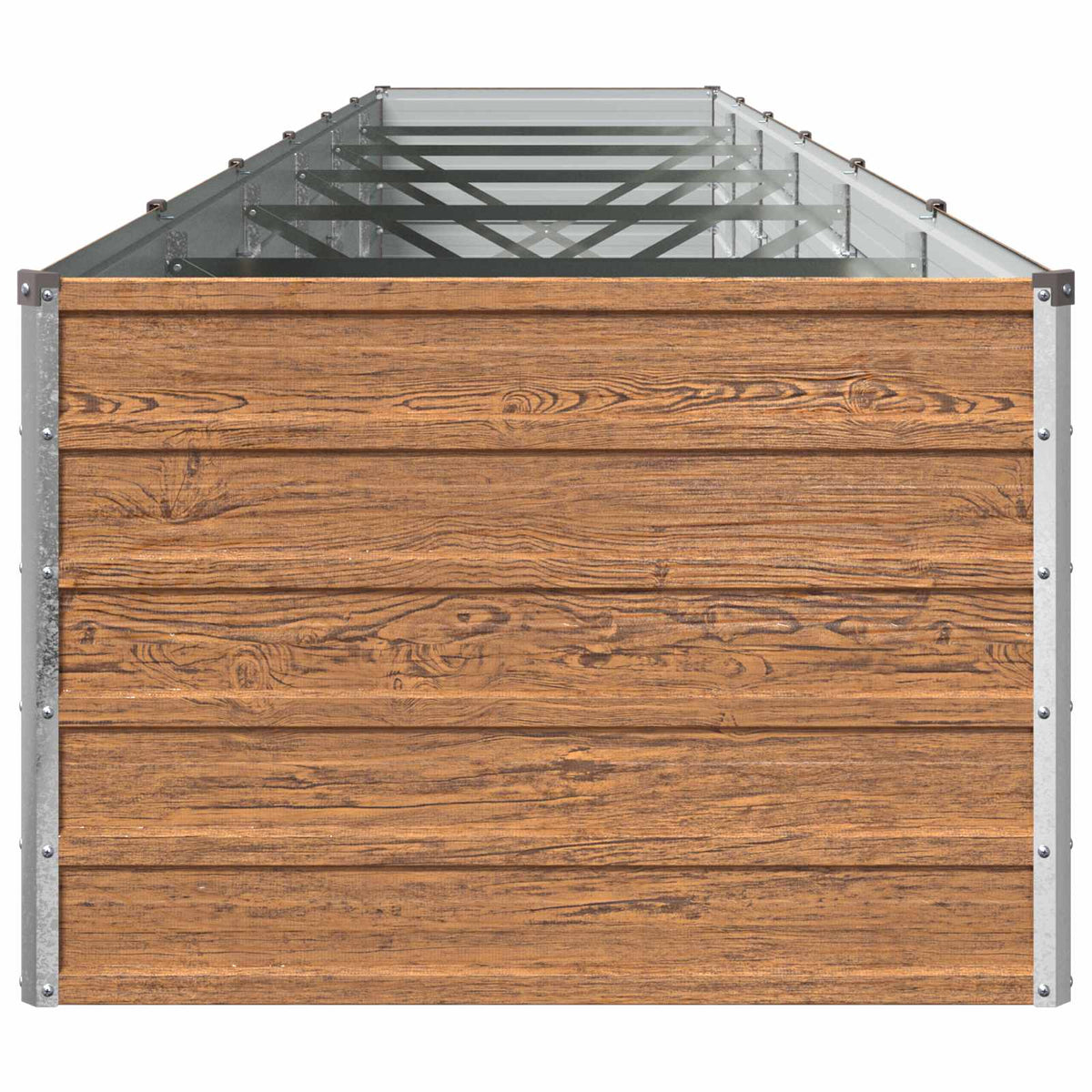 Verhoogd Tuinbed Houtbruin 480 x 80 x 55 cm koudgewalst staal