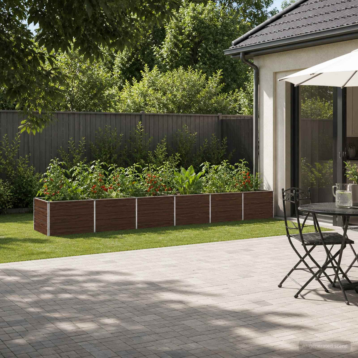 Verhoogd Tuinbed Zwart 480 x 80 x 55 cm koudgewalst staal