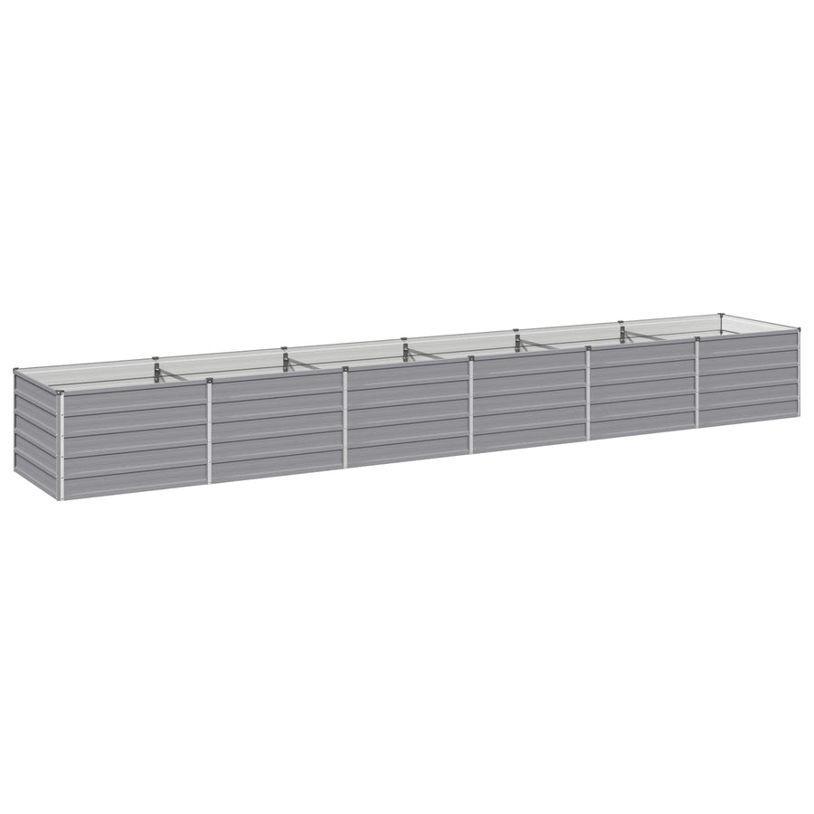 Verhoogd Tuinbed Grijs 480 x 80 x 55 cm koudgewalst staal
