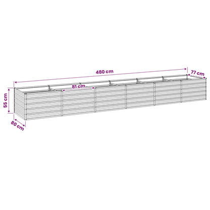 Verhoogd Tuinbed Grijs 480 x 80 x 55 cm koudgewalst staal