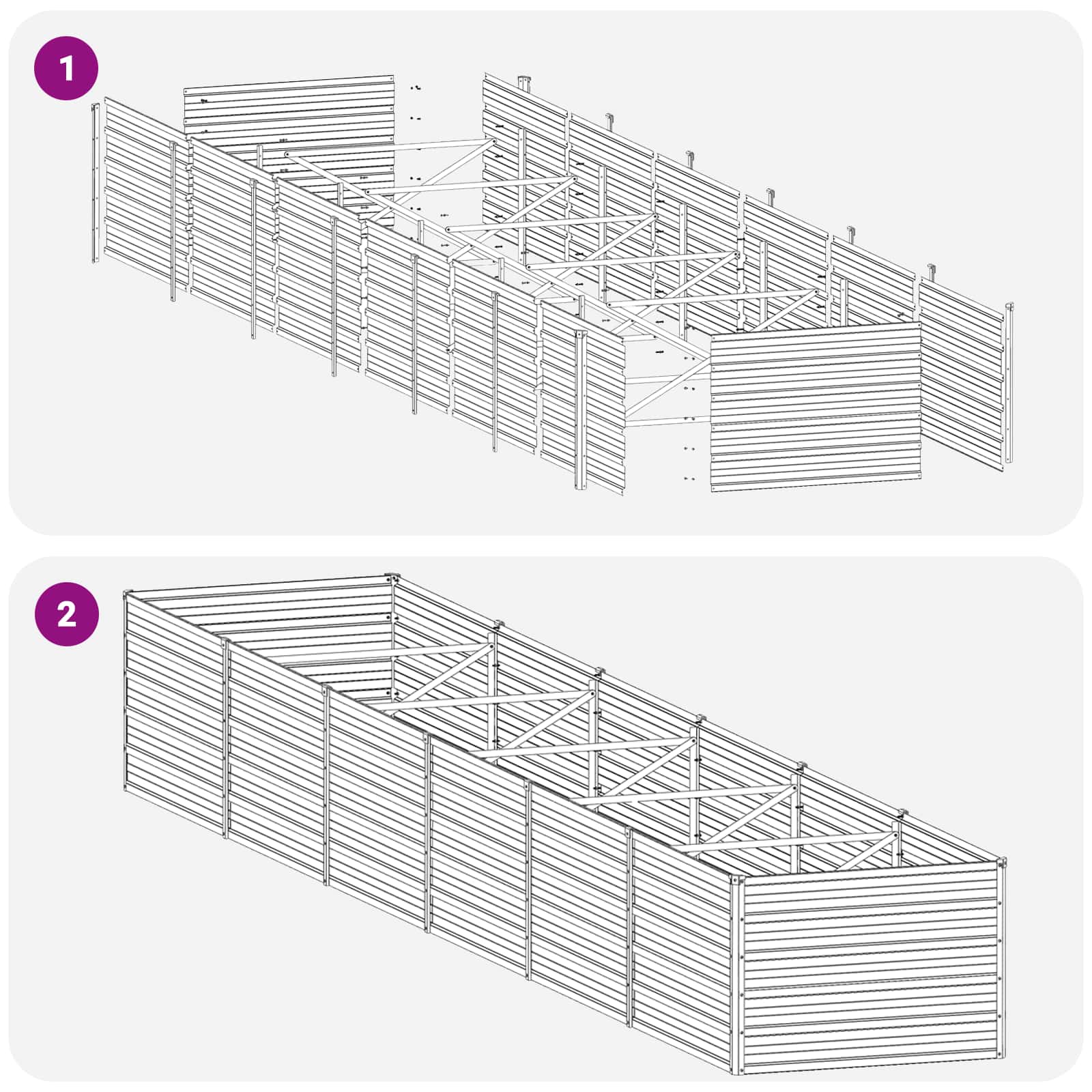 Verhoogd Tuinbed Ivoor 480 x 80 x 55 cm koudgewalst staal
