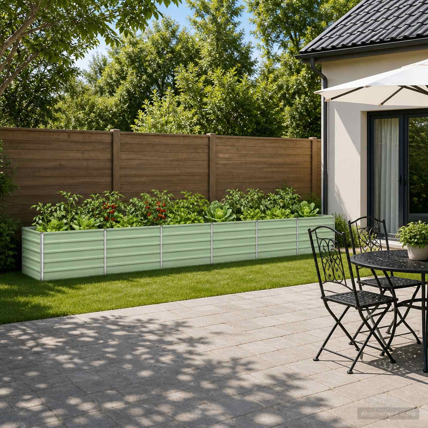 Verhoogd Tuinbed Pastelgroen 480 x 80 x 55 cm koudgewalst staal