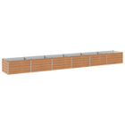 Verhoogd tuinbed 600x80x55 cm koudgewalst staal houtbruin