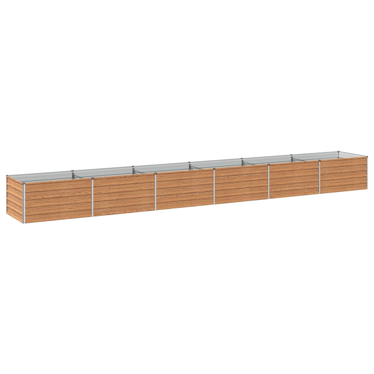 Verhoogd Tuinbed Houtbruin 600 x 80 x 55 cm koudgewalst staal