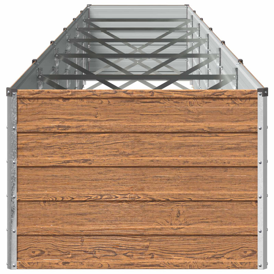 Verhoogd Tuinbed Houtbruin 600 x 80 x 55 cm koudgewalst staal