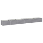 Verhoogd tuinbed 600x80x55 cm grijs staal