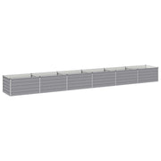 Verhoogd tuinbed 600x80x55 cm grijs staal