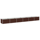 Verhoogd tuinbed 600x80x55 cm bruin staal